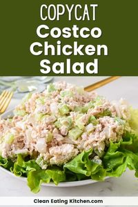 Make a homemade version of the famous Costco Chicken Salad, but without any of the preservatives or questionable ingredients. This easy shredded chicken salad is great served on top of lettuce or toast. This recipe is gluten-free with dairy-free options. This healthy salad is perfect for meal prepping or for kids' lunch boxes.