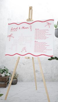 Sip and Solve Wedding Crossword, Coquette Personalized Puzzle, Custom Wedding Sign, Icebreaker Wedding Games, Wedding Newspaper DIY Wedding - Etsy Philippines