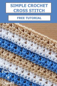 Simple crochet cross stitch, give it a try. FREE TUTORIAL. #crochetstitchtutorial #crochetstitch