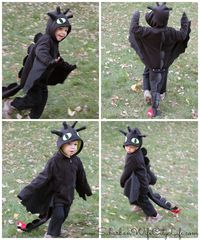 An easy minimal sewing tutorial on making a Toothless dragon costume.