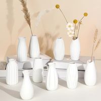 Ziliny Set of 10 White Ceramic Bud Vases 5'' Boho Small Vases in Bulk for Flowers Mini Vases for Centerpieces Modern Vase Dining Table Centerpieces for Wedding Decorations Bedroom Home Decor Gift