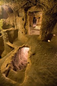 The ancient Derinkuyu underground city in Turkey, accidentally re-discovered by a Turkish man in 1963