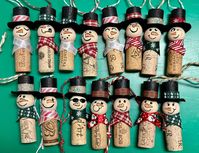 Set of 15 Snowman Wine Cork Christmas Ornaments Unique and Fun Fun Gift to Go on a Bottle of Wine - Etsy