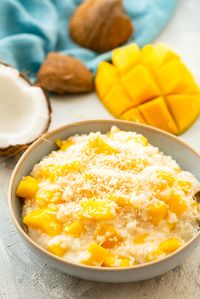 Coconut Mango Rice Pudding (Dairy Free)