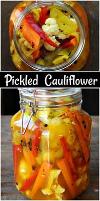 Pickled Cauliflower recipe from RecipeGirl.com #pickled #cauliflower #recipe #RecipeGirl