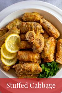 Turkish Cabbage Rolls (a.k.a Lahana Sarmasi or Dolmasi) is a flavourful dish made of cabbage leaves filled with spiced meat&bulgur mixture.