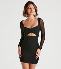 Set The Curve Mesh Cutout Dress | Windsor