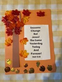 Jesus Is The Same Autumn Craft - Children's Bible Activities | Sunday School Activities for Kids