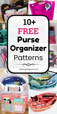 Purse Organizer DIY Insert Patterns: Eleven free purse organizer insert patterns, tutorials, and diy sewing projects. Great organization and storage solution for bags, purses, handbags, and totes that lack inner pockets or compartments. Instructions for how to make a purse organizer insert. #SewingSupport #Purse #Organizer #Organization #Bag #Sewing #Pattern #Tutorial