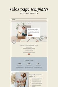 Our Squarespace 7.1 sales page templates are customizable and strategically designed to give you all the page sections you could ever need to explain and sell your offers. When you buy, you pay once and get all three website template styles. Use your Sales Page Template for ALL your service and product launches, webinars, courses, packages, landing pages, and portfolio website design. When you receive a template from us, it will come with a 6-month free trial to Squarespace.