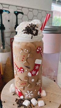 This beautiful Christmas glass cup is perfect for your icy drinks this holiday season. You can enjoy any drink on this 21oz cup. The most perfect Christmas gift for any mug lover. Made with high quality vinyl.