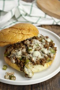 Cheesesteak Style Sloppy Joes - The Toasty Kitchen