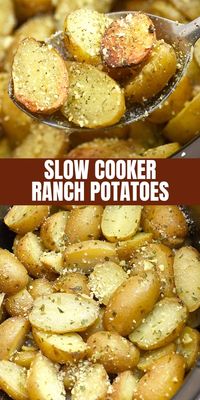 Slow Cooker Ranch Potatoes are hearty, tasty, and so easy to make in the crockpot. They're the perfect side dish for weeknight dinners or holiday parties.