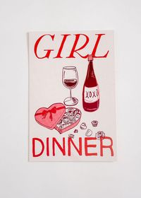 **Exclusive A&W Design** We've done the girl math and this girl dinner card for your valentine just makes sense.  Full color on front and back. Postcard area on back. 4x6 inches.