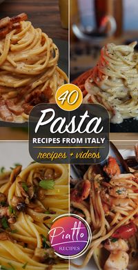 Discover 40 authentic Pasta Recipes from Italy (RECIPES + VIDEOS)! From meat lovers' pasta to seafood pasta to cheesy favorites, we've got it all. FOLLOW us for more like this! #pasta #recipe #italian #food #spaghetti