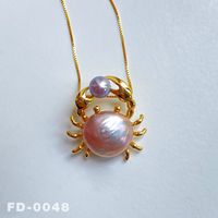 ✿ Item: Handmade Crab Pendant Necklace with Natural Freshwater Pearl  ✿ Pearl Color: Natural untreated，Pink ，White，Gold，Purple，Blue，with Wonderful iridescent luster ✿ Accessories material: 14K Gold Plating，Luxurious gold layer over sterling silver for added elegance and durability. ✿ Pendant shape: Crab ✿ The handmade Pendant Necklace come in a fine gift bag, Ideal gifts for Halloween to your girlfriend, daughter, wife, and mom to express your sincere love. ✿ We strive to provide you with high-q