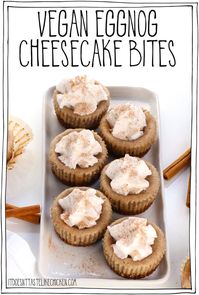 Vegan Eggnog Cheesecake Bites