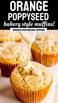 This orange poppyseed muffin is bursting with citrus flavor. They are easy to make from scratch and best of all they bake up to fluffy perfection every time. Plus, I've included a sweet vanilla orange glaze that tastes like a creamsicle (optional, but highly recommended)!