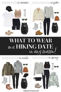 Looking for hiking outfit inspiration? Check out what to wear on a hiking date in the fall, spring, winter, or summer. These ideas will make sure you feel comfortable and look amazing at the same time. With a neutral aesthetic these hiking outfits are perfect for anyone and will make your date swoon.