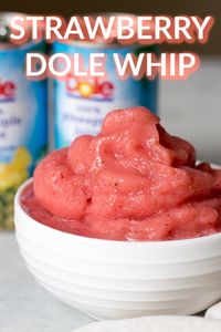 Strawberry Dole Whip | Six Sisters' Stuff Strawberry Dole Whips are a dairy free treat, perfect for summer! #dolewhip #strawberry