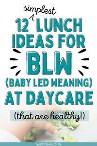 These baby led weaning lunch ideas are tried and tested and perfect for the whole family. Get inspired with some new easy recipes you'll all love! Finger foods are perfect for BLW. These lunch ideas for starting your baby on solids at daycare are easy to pack and prepare for baby's lunch! These self feeding lunch ideas will ensure your baby can continue with baby led weaning even while they're not at home! Whether it's a daycare providers house, a daycare center, or a childcare center.