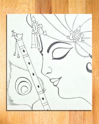 Face Drawing of Lord Krishna | Shree Krishna Thakur Drawing | Lord Krishna Drawing || lord krishna drawing, shree krishna drawing, how to draw lord krishna, lord krishna with flute drawing, easy drawing of lord krishna, shree krishna thakur line art, lord krishna drawing ideas, art videos, god drawing, pencil drawing, simple drawing, line arts, drawing tutorial, vivek art academy.