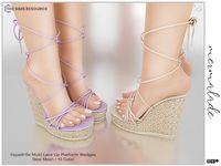 The Sims Resource - Espadrille Multi Lace Up Platform Wedges S159