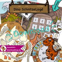 Macht eine Dino-Schnitzeljagd an eurem Dinosaurier Kindergeburtstag. Eine fertige Vorlage für die perfekte Schatzsuche für Kinder im Alter von 5, 6, 7 oder 8 Jahren. Mit spannenden Rätseln und Aufgaben. Die Geburtstagsparty kann drinnen und draußen stattfinden, mit dabei:Schatzkarte, Medaillen, Einladung und Urkunde.