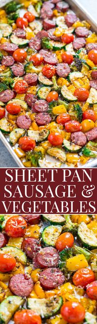 Sheet Pan Sausage Dinner with Vegetables - Averie Cooks