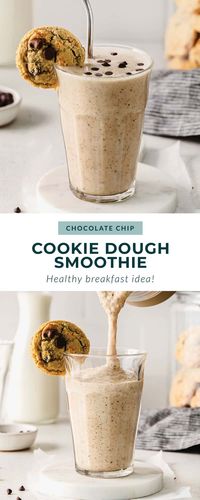 This smoothie actually tastes like cookie dough but with no raw eggs!