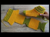 Носки на двух спицах Турецки�м способом вязания | Two Needle Socks knit pattern - YouTube