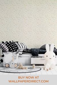 Playful polka dots in a painterly style and assorted scale, featuring playful muted colours. Order your sample now.