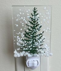 Winter Evergreen Tree Night Light, Bringing the Outdoors In, Bedroom, Bathroom, Hallway Light, Nature Inspired, Plug in Accent Light - Etsy