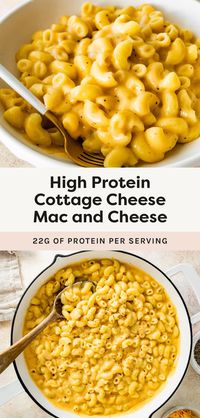 This cottage cheese mac and cheese cooks up in under 30 minutes and is packed with 22 grams of protein. It's rich, creamy and the perfect family-friendly meal for busy weeknights.