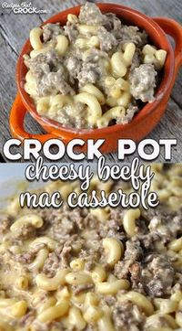 This Crock Pot Cheesy Beefy Mac Casserole recipe takes a recipe the kids will love and kick it up a notch for the adults to love too!