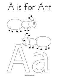 A is for Ant Coloring Page - Twisty Noodle