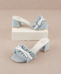 The Julissa | Denim Romantic Low Heel Sandal