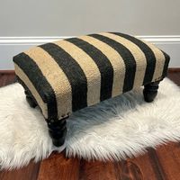 HERAT ORIENTAL Handmade Striped Footstool Ottoman - On Sale - Bed Bath & Beyond - 37053897