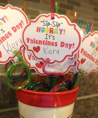 "Sip-Sip" Hooray! It's Valentines Day! Free printable for this fun valentine.