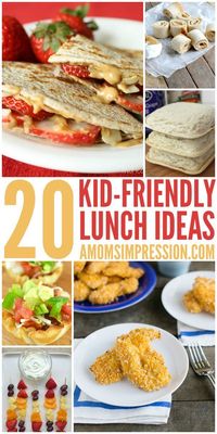 20 kid friendly lunches - a healthy recipe ideas for Back to School lunches. Easy list for mom to make lunches for the family. Salad, Snack and other great recipes