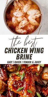 This chicken wing brine will yield the most tender and juicy chicken wings you will ever have. Brining injects flavor and moisture into wings while tenderizing them, giving you succulent, fall-off-the-bone meat.