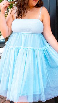 Stay stylishly sophisticated in the Nobody But You Dress. Featuring a double lined tulle skirt, adjustable straps, and a super pretty sky blue, this dress is perfect for any special occasion. With a high-quality construction, this dress will provide lasting elegance.