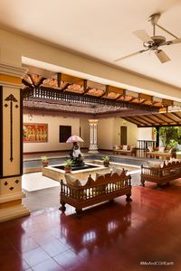 At Mantra Koodam, you're greeted by an open-to-sky courtyard adorned with exquisite period furniture. This serene space emulates the grandeur of an old Chettiar mansion, inviting you to step back in time and immerse yourself in a bygone era.  Get a glimpse into the region's culture by booking your stay at Mantra Koodam through the link : https://www.cghearth.com/HandmadeHolidays/mk/     #MeAndCGHEarth #CGHEarth #MantraKoodam #Kumbakonam #LocalExperiences #LocalCulture #Thanjavur #EnchantingTamil