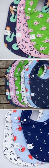 Hemming Birds Charlie Bib Nautical Collection - Durable, Modern and Fashionable for your little one! Also make great gifts :)