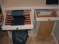 Closet - slide out slats for hanging pants/jeans.