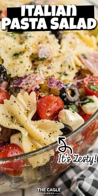 A deliciously zesty pasta salad recipe that makes the perfect barbecue side, or light lunch. An Italian Pasta Salad will be your new favorite salad.