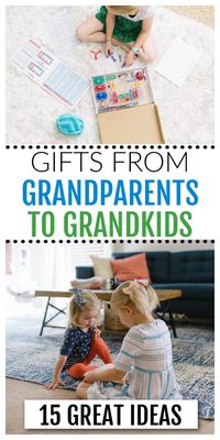 When your parents ask for ideas about what they can give their grandchildren for a birthday or holiday, this list has a ton of great suggestions! Gift ideas for grandkids of all ages!