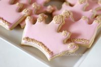 Pink and Gold Princess Cookies #crown #tiara