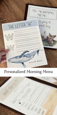 Discover the joy of personalized learning with our Morning Menu Activity Worksheet! This physical Morning Menu Homeschool Workbook is tailored for kindergarten-aged kids, making homeschool mornings exciting and educational. With personalized activities, your child will love diving into their morning routine. Say goodbye to boredom and hello to engaging learning experiences with our Morning Menu Workbook!