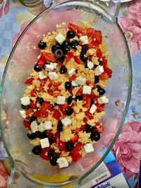 ~cous cous ~pomodorini ~olive nere ~feta